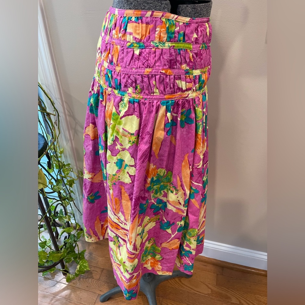 Jones wear jeans co ladies size 8‎ side zip Hawaiian print all cotton skirt - Picture 6 of 12